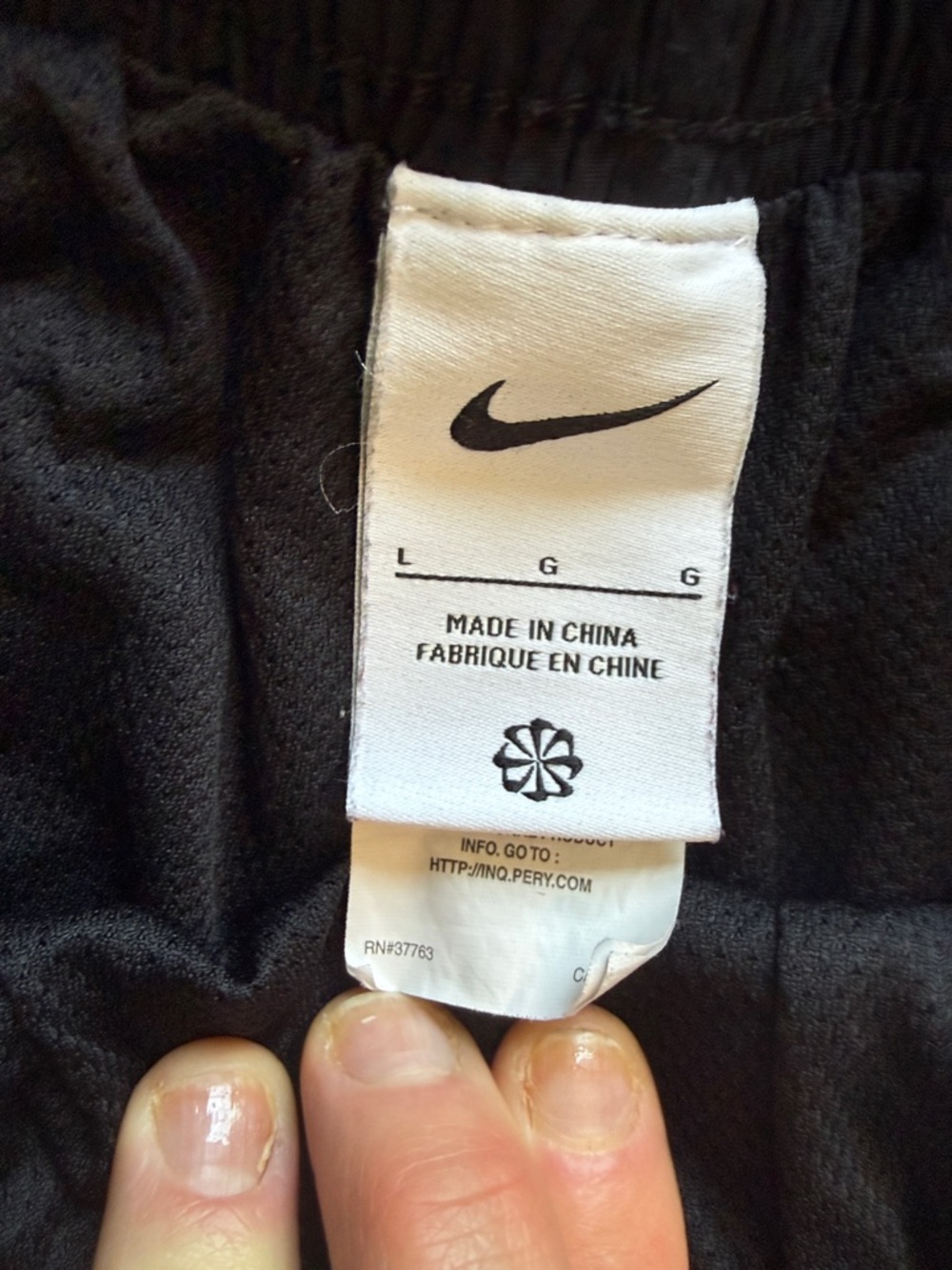 Nike Black Men’s Athletic Nylon Shorts with liner White Swoosh & NikeText - Picture 3 of 5